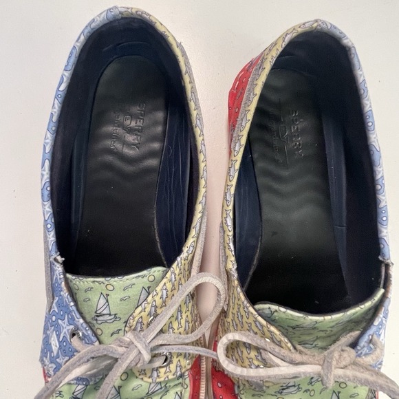 Sperry + Vineyard Vines Topsider Women's nautical Multi Color Boat Shoes Size 9 - Picture 10 of 12